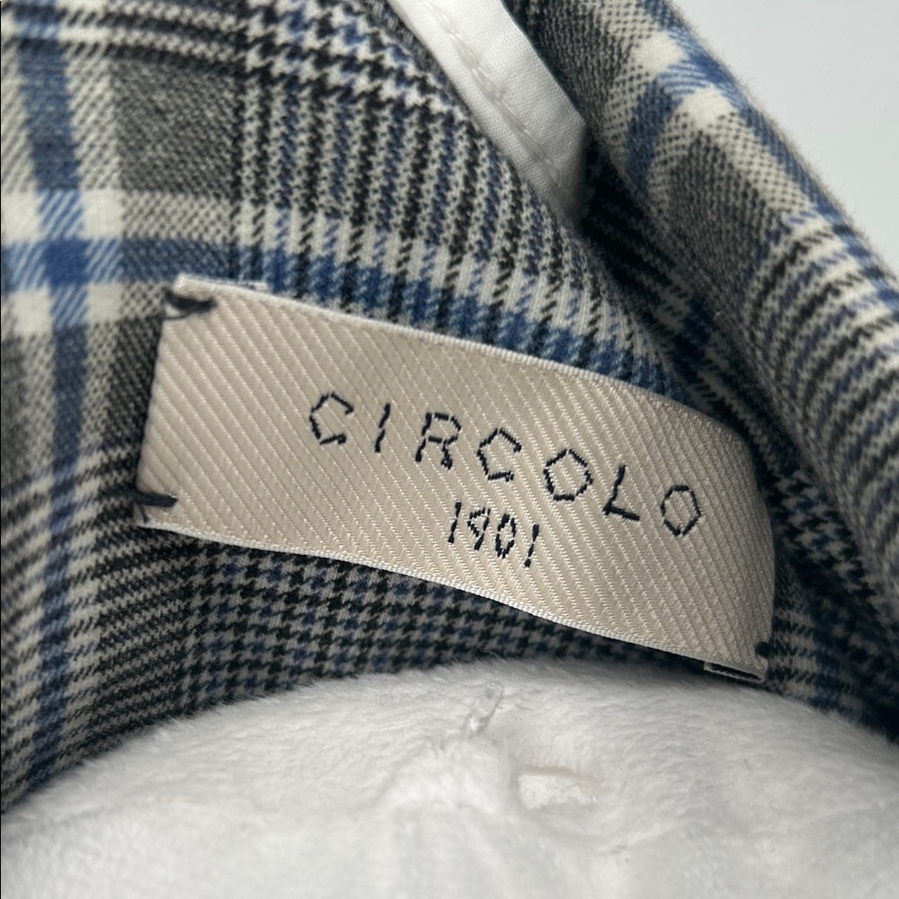Circolo 1901 Double Breasted Plaid Blazer Blue Gray Made in Italy - Picture 2 of 14